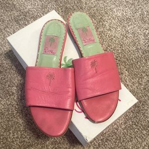 Lilly Pulitzer Pink and Green Sandal. Size 9